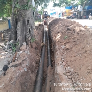200mm pumping main, 250mm di distribution laying