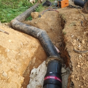 315mm hdpe pipe line interconnection work at Muttar panchayath