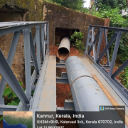 Kolachery Gravity main MS PIPE Laying on steel bridge