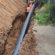 Pumping main laying work
