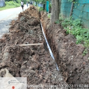 Laying of 90mm pvc
