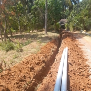 90mm PVC pipe laying 