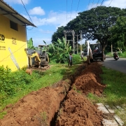 Laying of 110 mm pvc