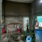 Pump house plastering work started 