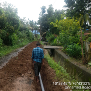 laying of 90mm pvc pipe