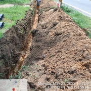 Laying of 160mm pvc