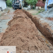 Laying of 90 mm pvc