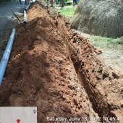Laying of 140 mm pvc 