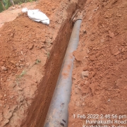 Laying work of 400 DI pumping main from Cherani to Thadaparamba