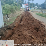 160mm pvc laying in progress