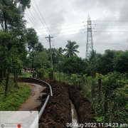 Laying of 90 mm pvc