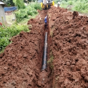200mm DI pipe laying