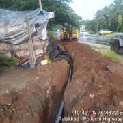 Laying of 90 mm pvc