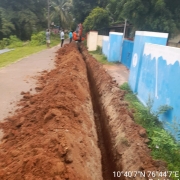 Laying of 90 mm pvc