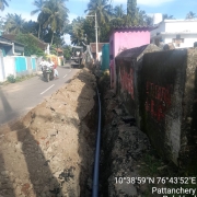 Laying of 90 mm pvc