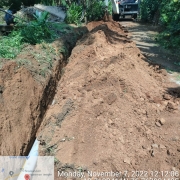 Laying of 160 mm pvc