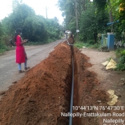 Laying of 90mm pvc