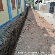 Laying of 110 mm pvc
