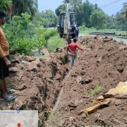 Laying of 200 DI is in progress