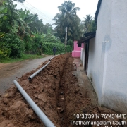 Laying of 90 mm pvc