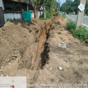Laying of 160 mm pvc