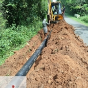 Laying of 300mm DI pipe