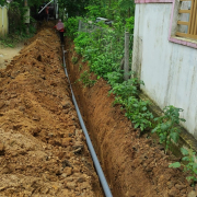 Laying of 90mm pvc pipe