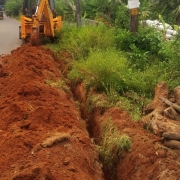 Laying of 140 mm pvc