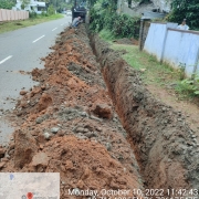 Laying of 90 mm pvc