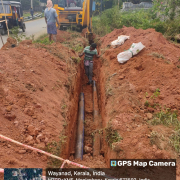 Pipe laying on progres