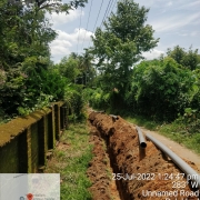 Laying of 140 mm pvc