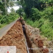 Laying of 90 mm pvc