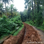 Laying of 90 mm pvc