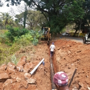 250mm DI pipe laying