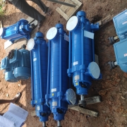 Clear water pumpsets and motors for Kumbalathumala and Achakottumala supplied by the contractor-Erection work in progress