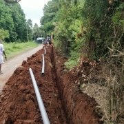 Laying of 90mm pvc