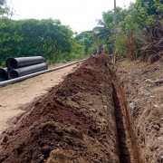 160mm pvc pipe line laying work