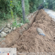 Laying of 140 mm pvc