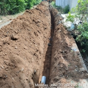 Laying of 140 mm pvc 