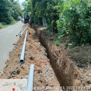 Laying of 90 mm pvc
