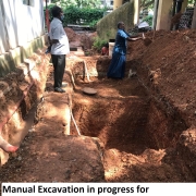 Manual Excavation in progress for Distribution line and Valve Chamber on 09.06.2022