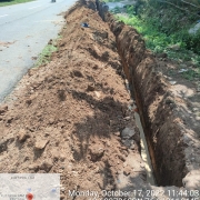 Laying of 90 mm pvc 