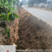 Laying of 160 mm pvc 