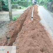 Laying of 90 mm pvc