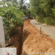 Laying 90mm PVC pipe