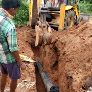 200mm DI pipe laying