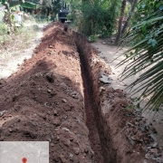 90 mm PVC pipe laying