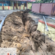 Laying of 90 mm pvc