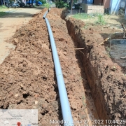 Laying of 90 mm pvc