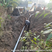 350mm DI pipe laying